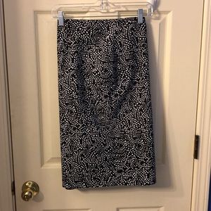 Black and White Geometric Pencil Skirt